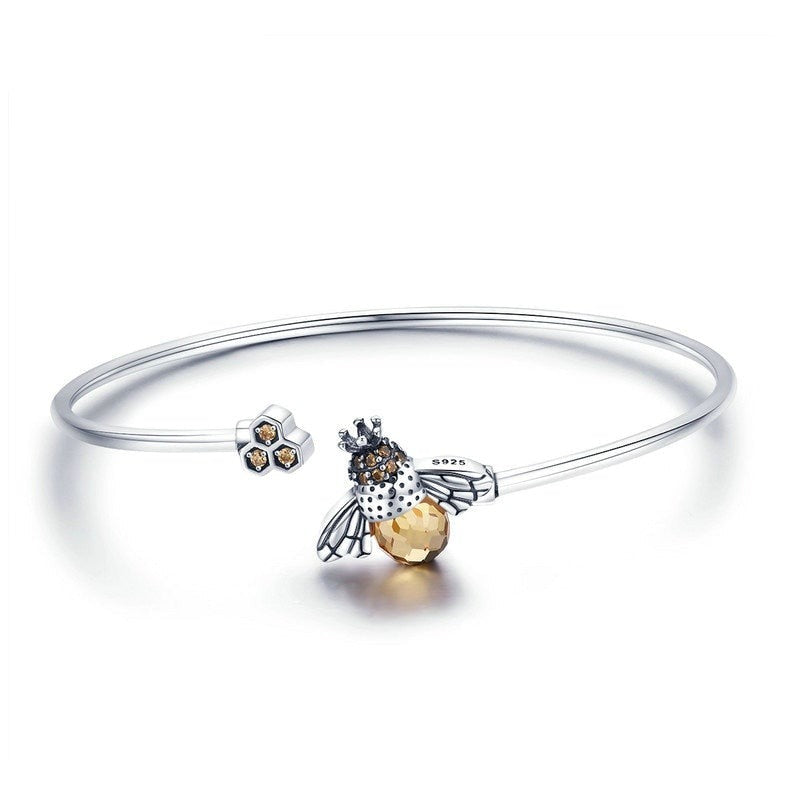 Bracelete Abelha Rainha - 100% Prata 925