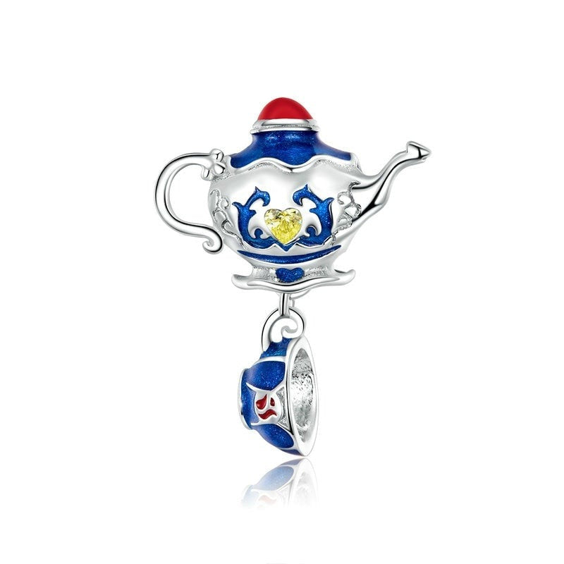Charm Bule A Bela e a Fera - 100% Prata 925