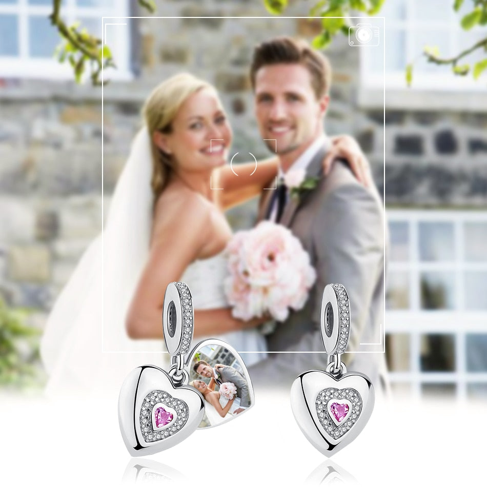Charm Pendente Pink Heart - Personalizável