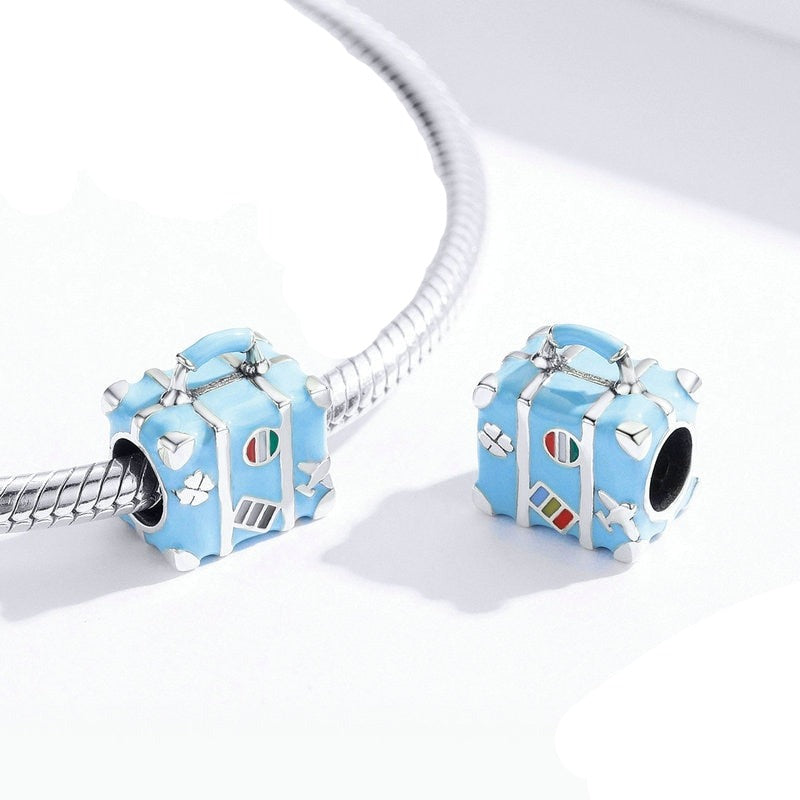 Charm Mala Azul - 100% Prata 925 Esmaltada