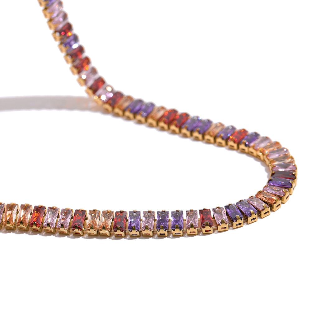 Choker Riviera Baguete - Cravejada com Zircônias