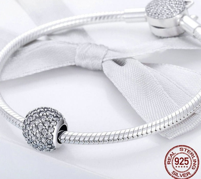 Charm Platinum Love - 100% Prata 925 com zircônias