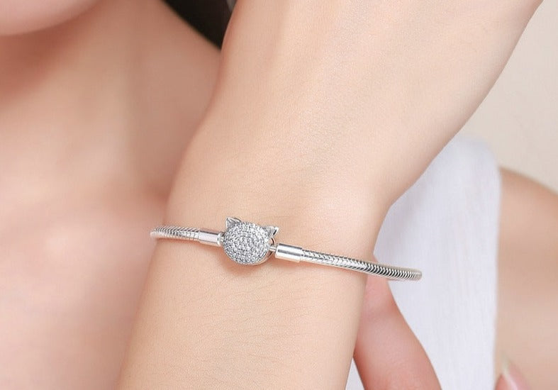 Bracelete Cat Diamond - 100% Prata 925 com Zircônias