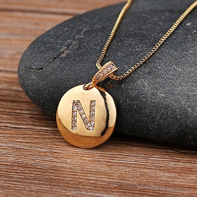 Colar Medalha de Letra Gold