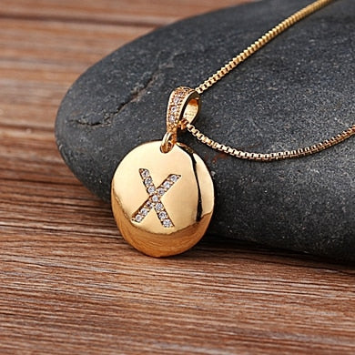 Colar Medalha de Letra Gold