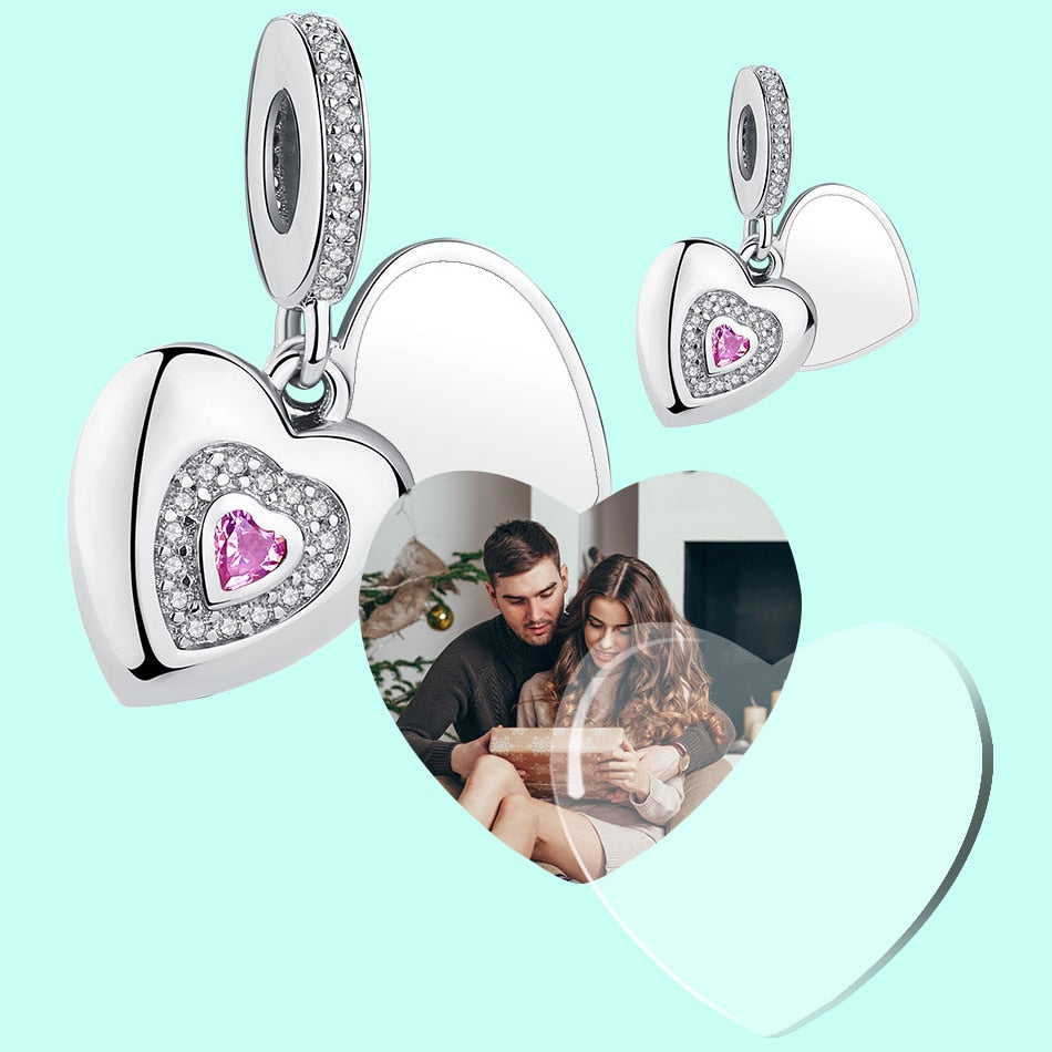 Charm Pendente Pink Heart - Personalizável