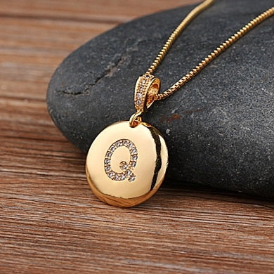 Colar Medalha de Letra Gold