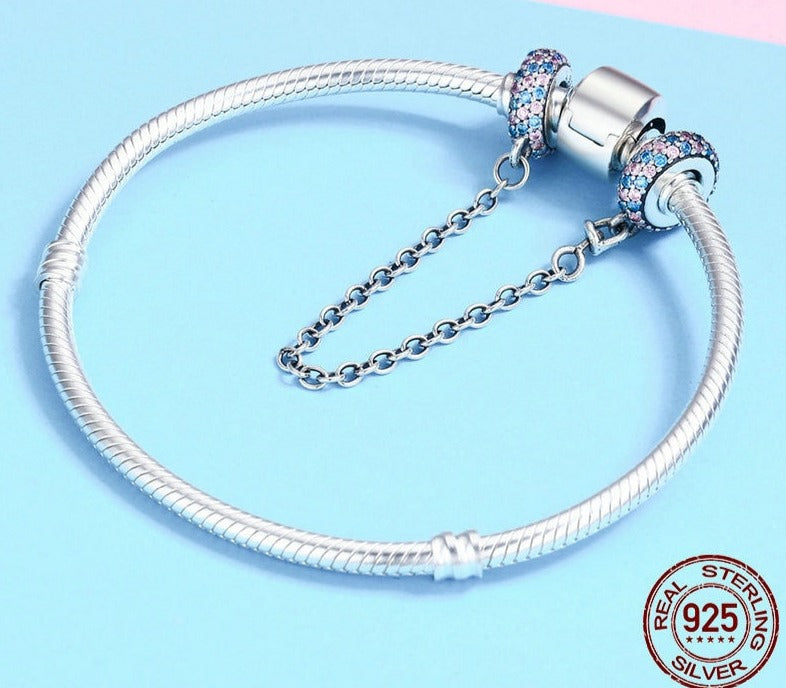 Corrente de Segurança Rainbow - 100% Prata 926 com zircônias