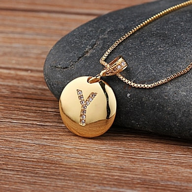 Colar Medalha de Letra Gold