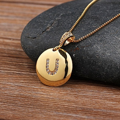 Colar Medalha de Letra Gold
