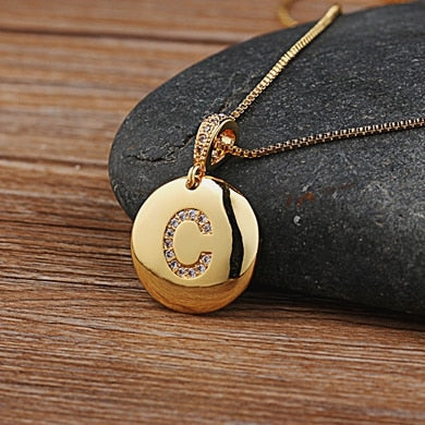 Colar Medalha de Letra Gold