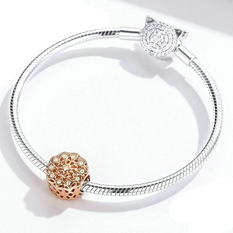 Charm Golden Star - 100% em Prata 925