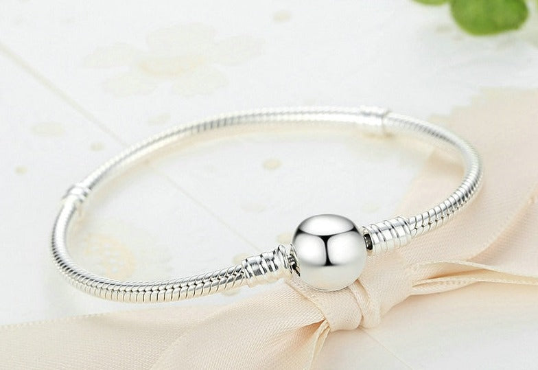 Bracelete Coração de Prata - 100% Prata 925 Cravejada com Zircônias