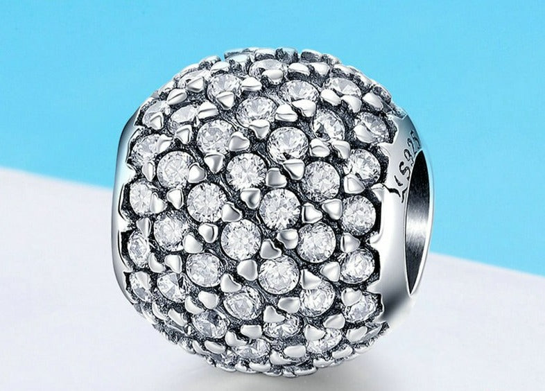 Charm Platinum Love - 100% Prata 925 com zircônias
