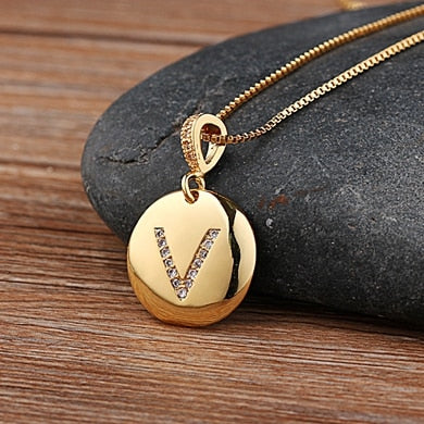 Colar Medalha de Letra Gold