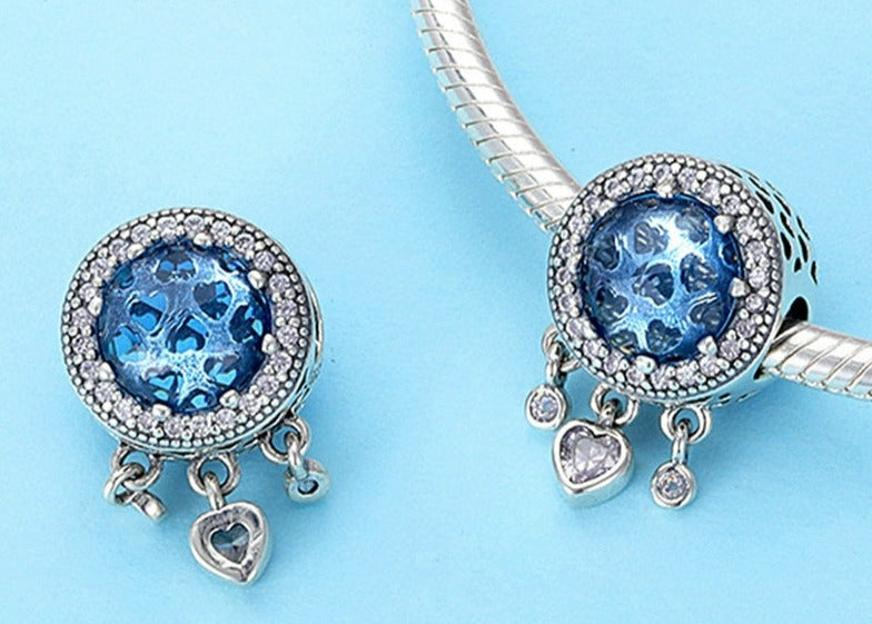 Charm Filtro Cristal Azul - 100% Prata 925