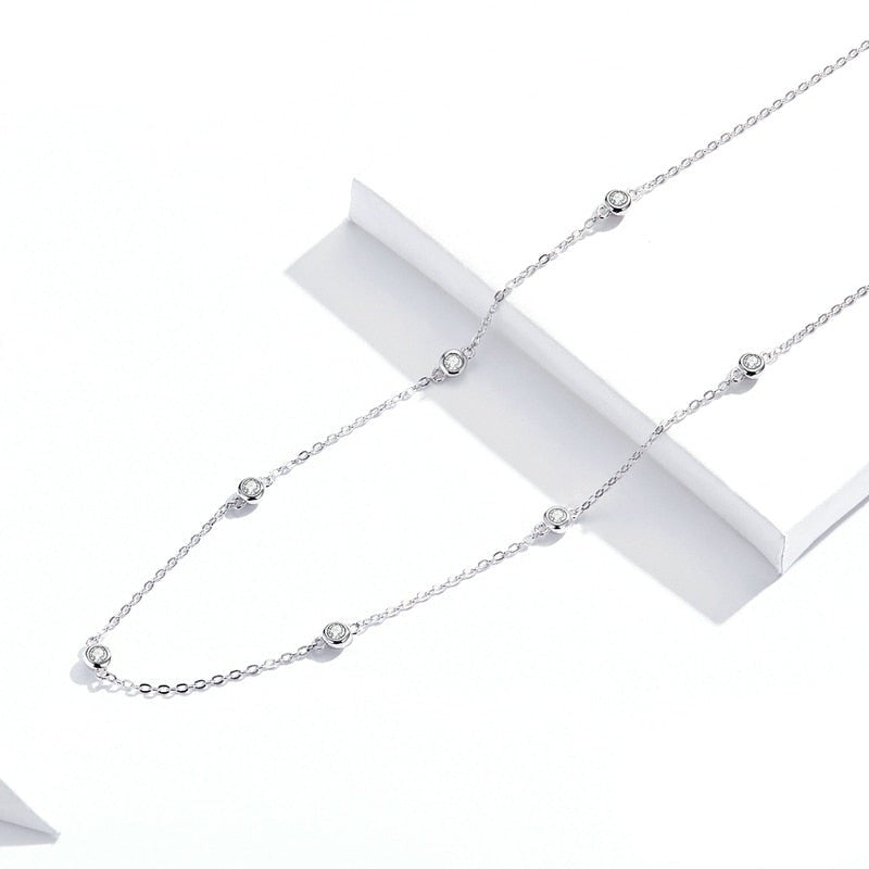 Colar Lumini - 100% Prata com zircônias