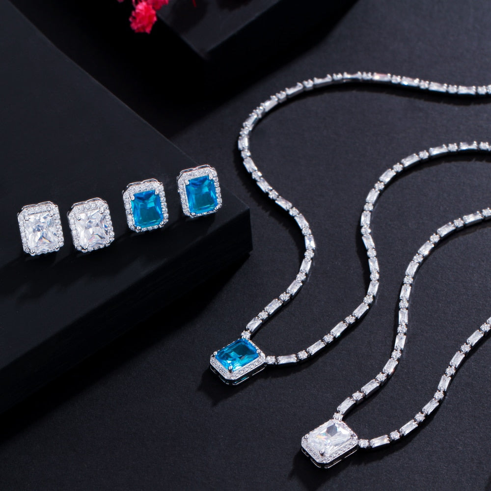 Conjunto de Colar e Brincos York - Cravejado com Zircônias