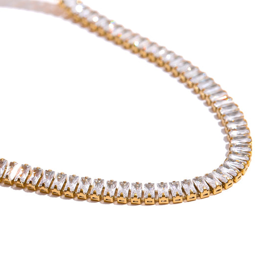 Choker Riviera Baguete - Cravejada com Zircônias