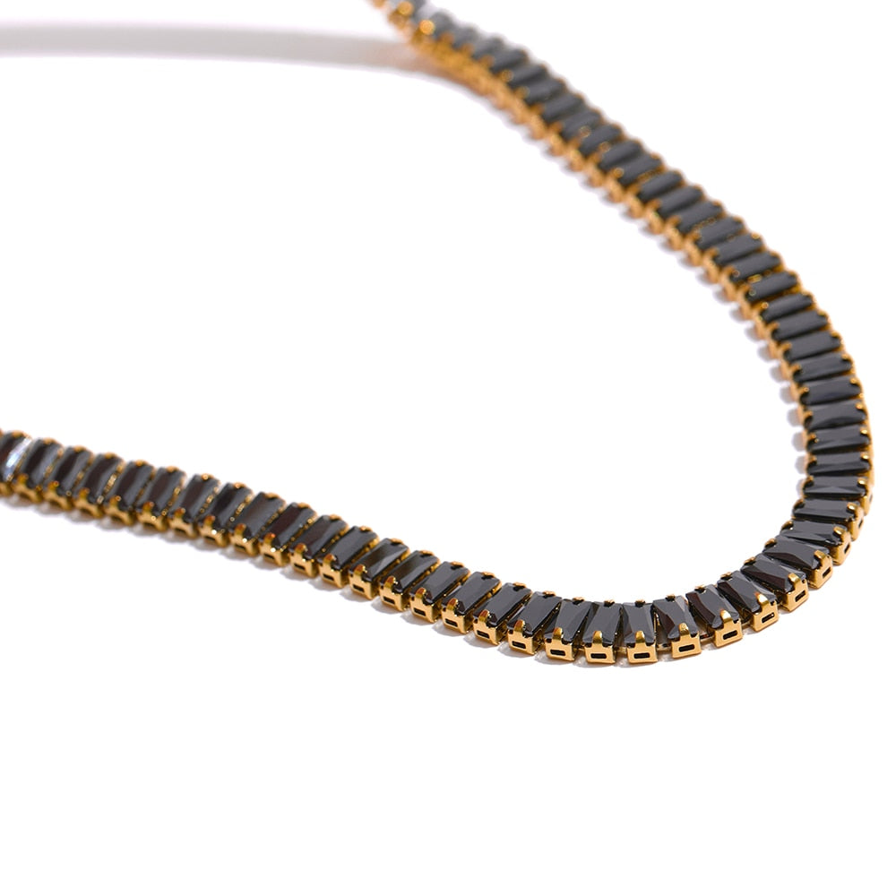 Choker Riviera Baguete - Cravejada com Zircônias