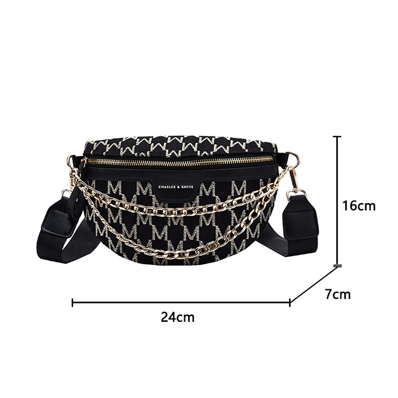 Bolsa Traversal Versalhes - Tecido e Couro
