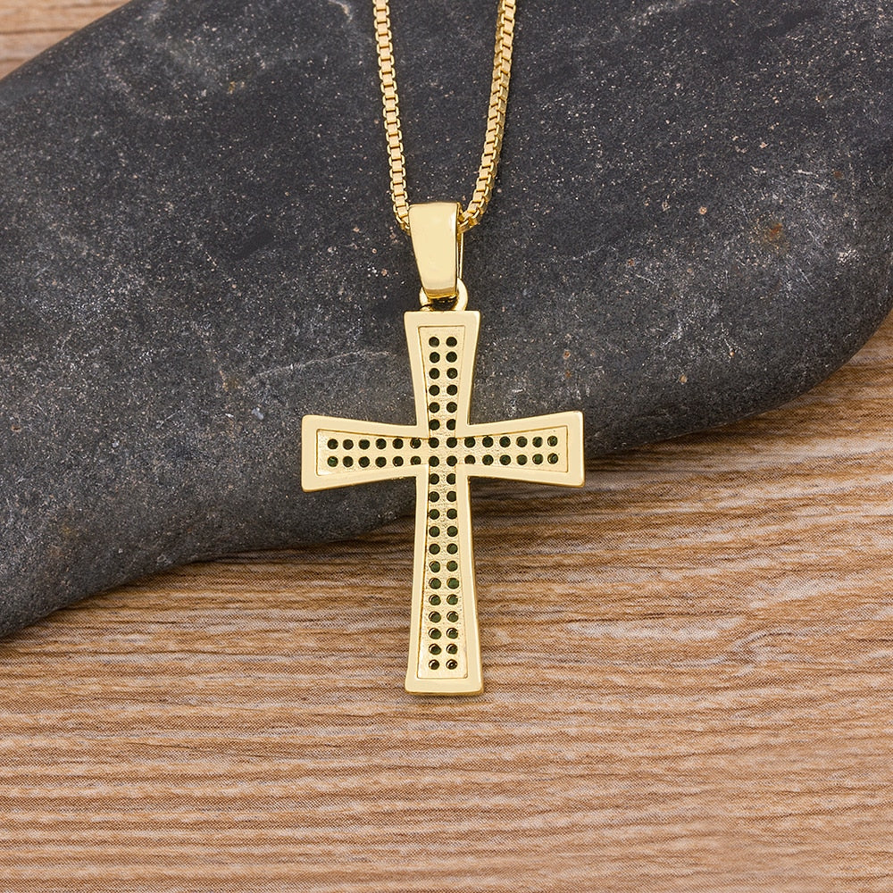 Crucifixo Diamond - Banhado a Ouro 18k