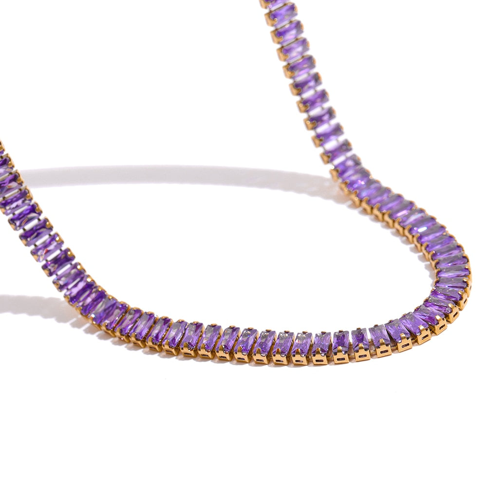 Choker Riviera Baguete - Cravejada com Zircônias