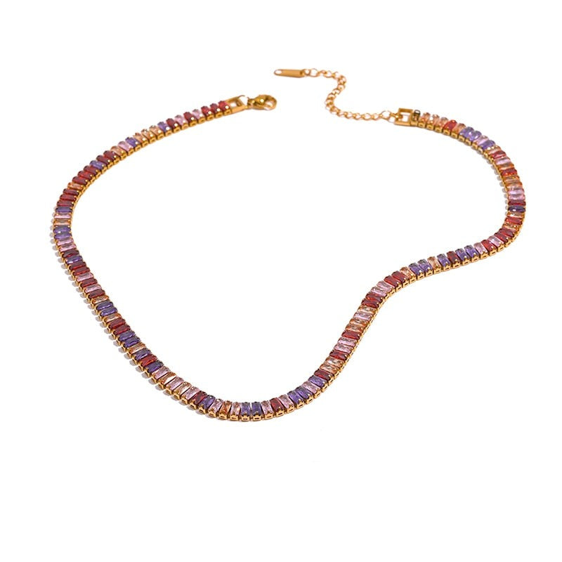 Choker Riviera Baguete - Cravejada com Zircônias