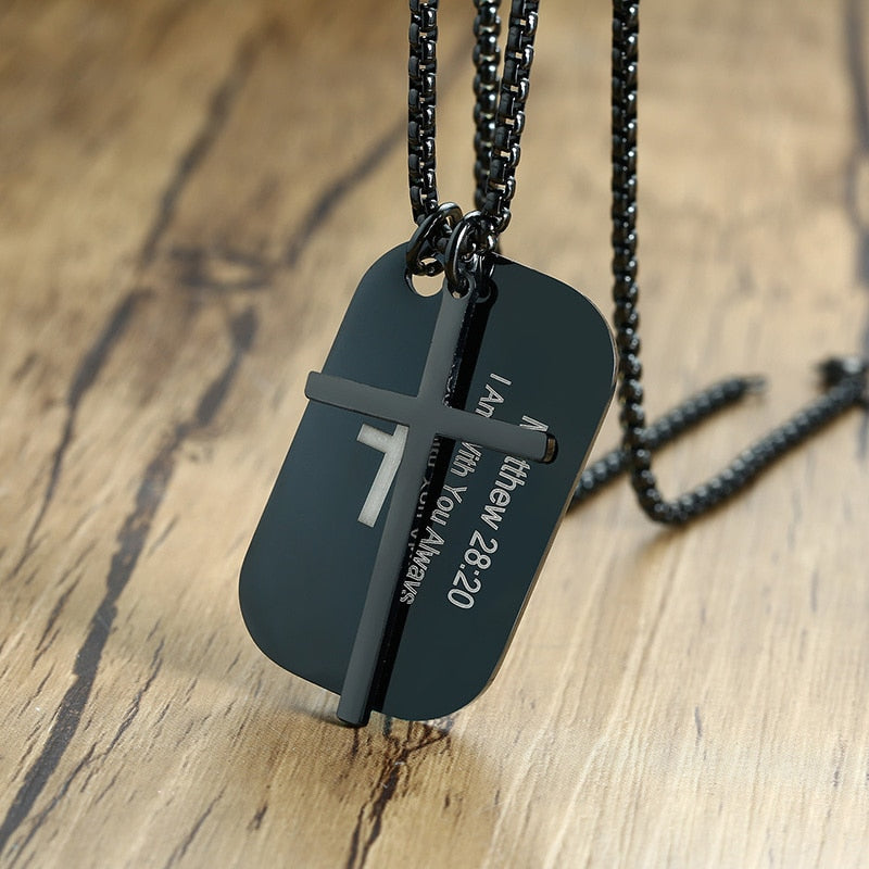 Colar Strong Faith - 100% em Aço Inoxidável Esmaltado