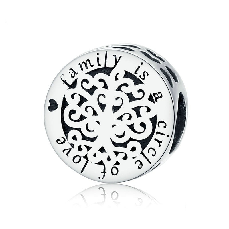 Charm Círculo do Amor Família - 100% Prata 925