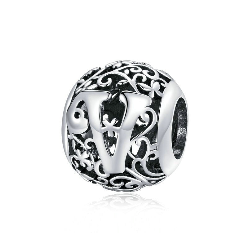 Charm Letra Vazado - 100% Prata 925