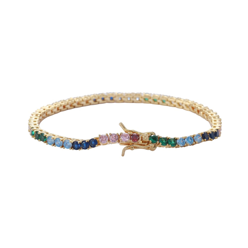 Pulseira Color Stone 3 mm - Cravejada com zircônias