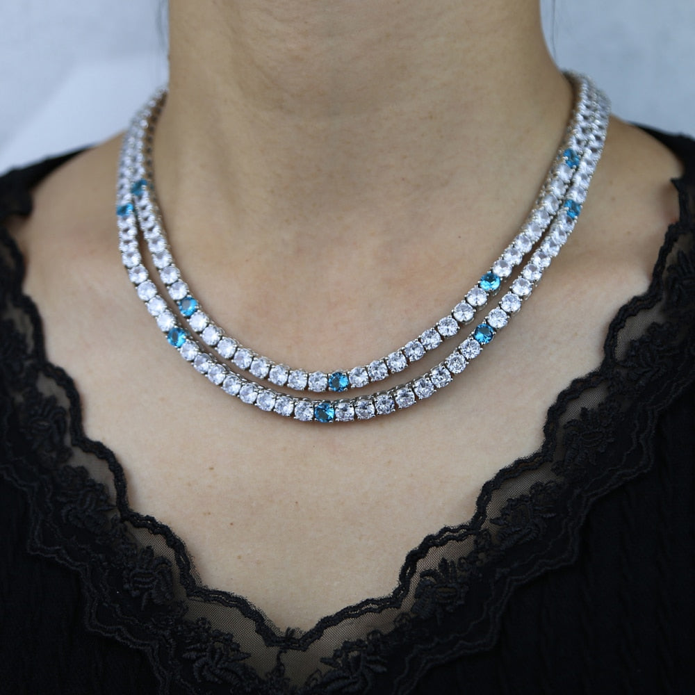 Riviera Blue Skye 5mm - Cravejada com zircônias