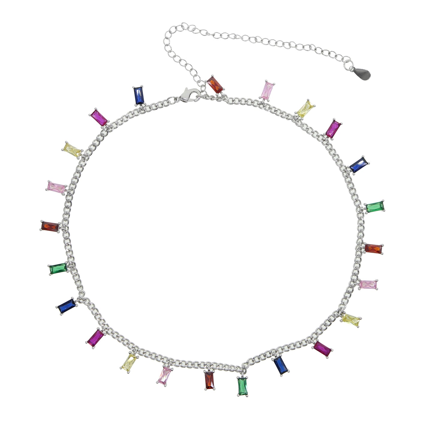 Colar Choker Colorido - Cravejado com zircônias