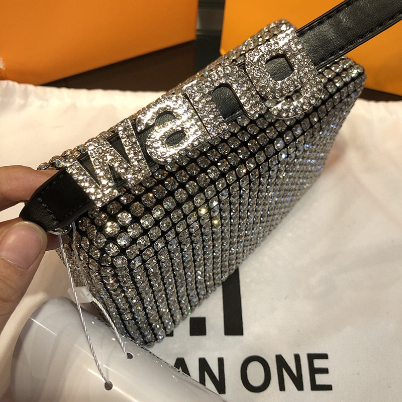 Bolsa Clutch Wang - Cravejada com Strass