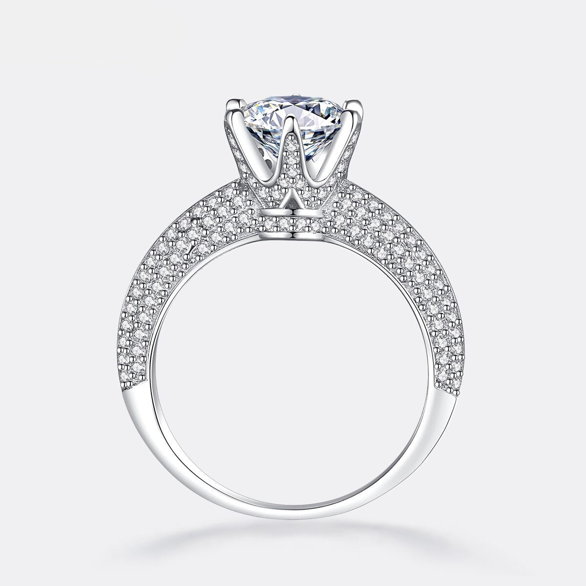 Anel Eternity - 100% Prata com Moissanite