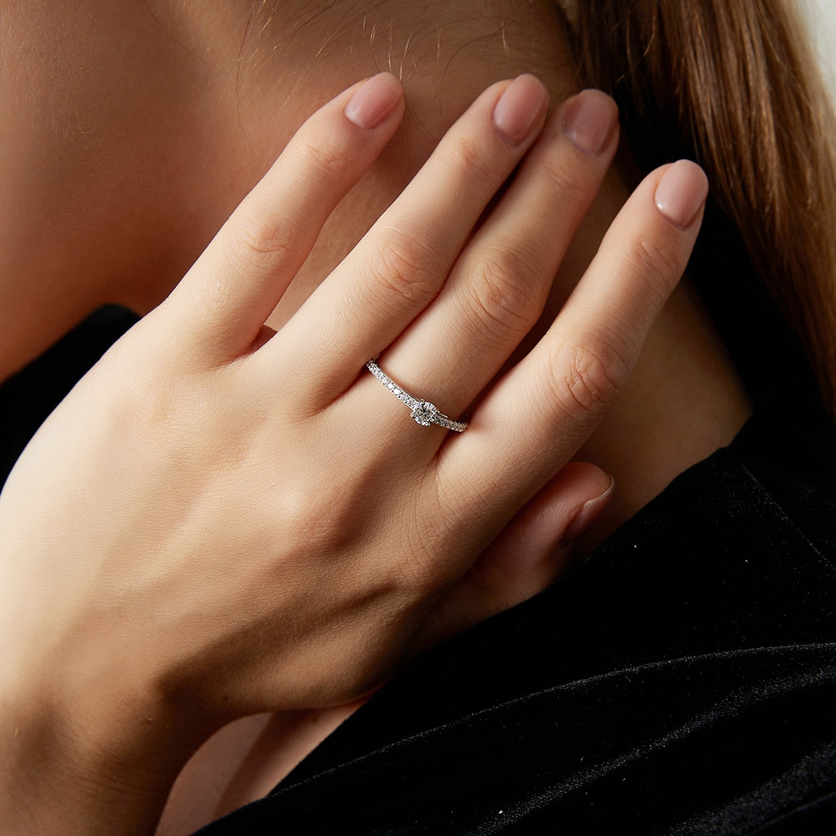 Anel Galaxy - 100% Prata com Moissanite