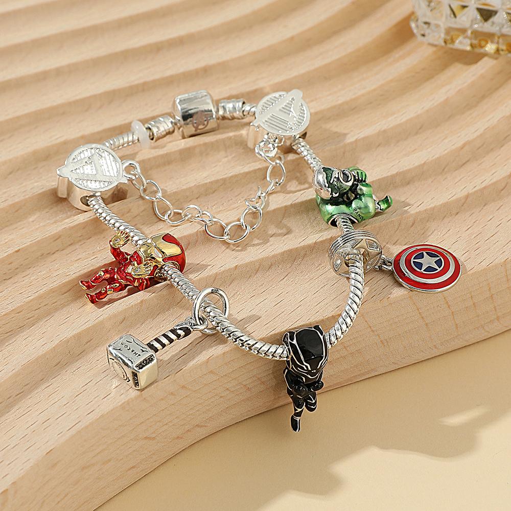 Bracelete Combo Vingadores - Banhado a Prata