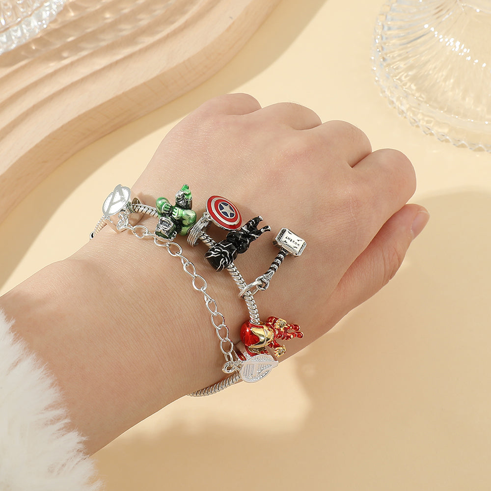 Bracelete Combo Vingadores - Banhado a Prata