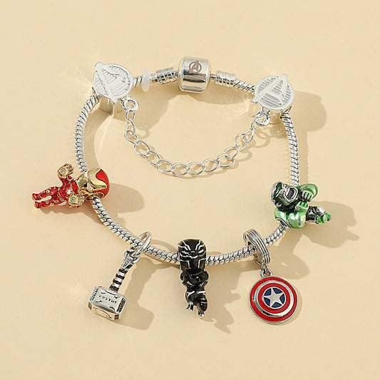 Bracelete Combo Vingadores - Banhado a Prata