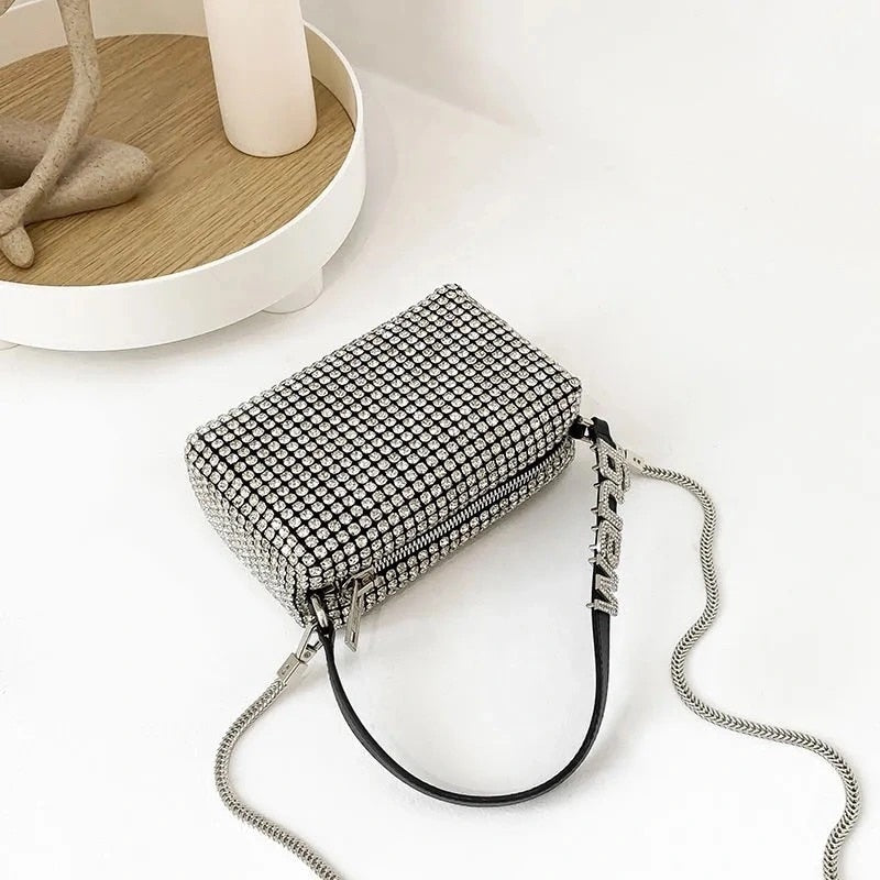 Bolsa Clutch Wang - Cravejada com Strass