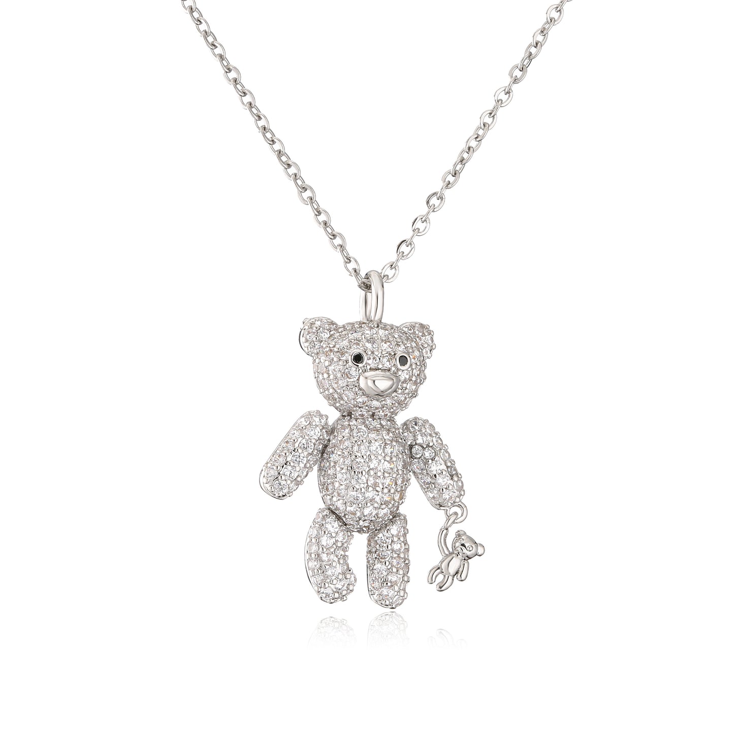 Colar Urso Teddy - Cravejado com zircônias