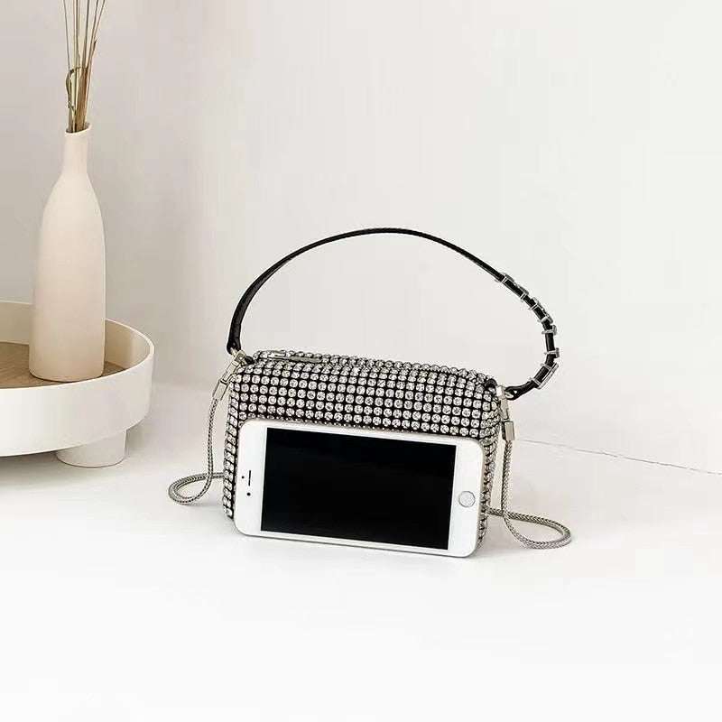 Bolsa Clutch Wang - Cravejada com Strass