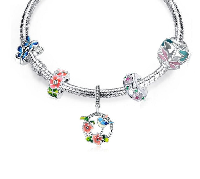 Charm Borboleta Encantada - 100% Prata 925 Esmaltada