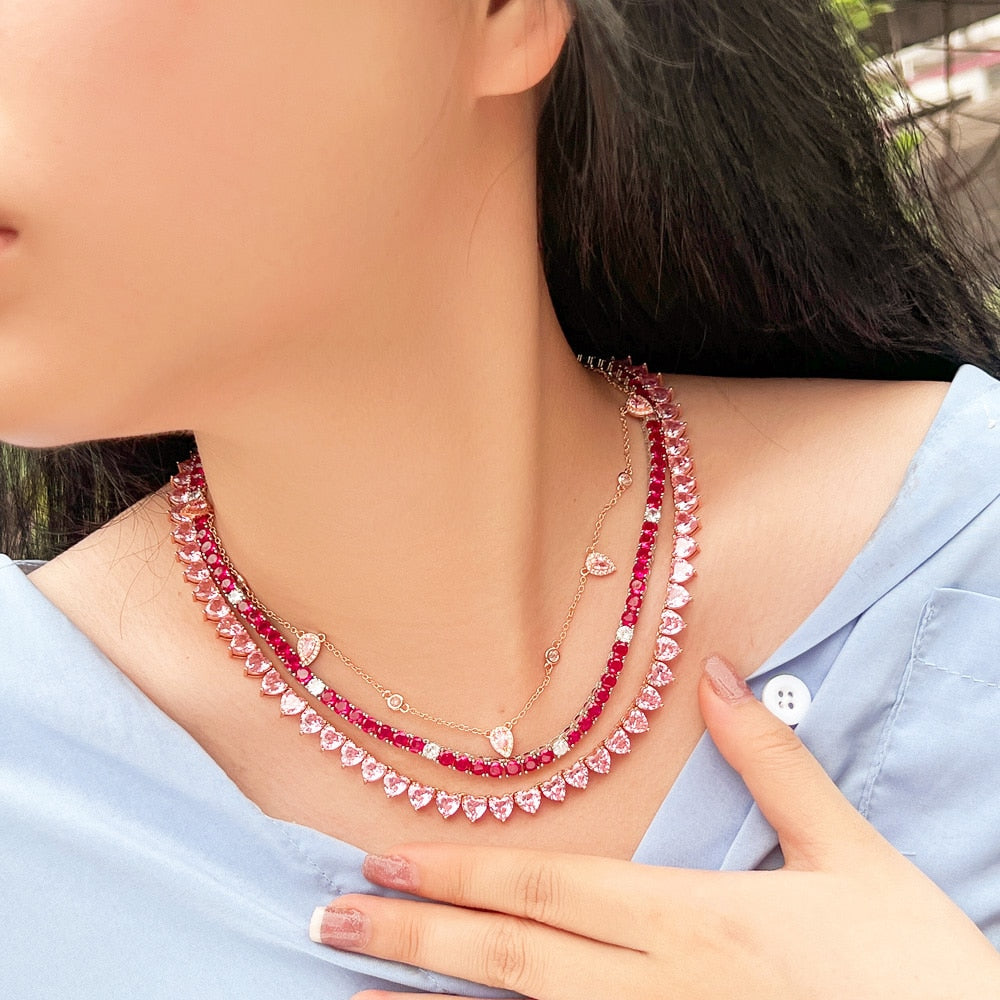 Riviera Fúcsia Cristal - Cravejada com zircônias
