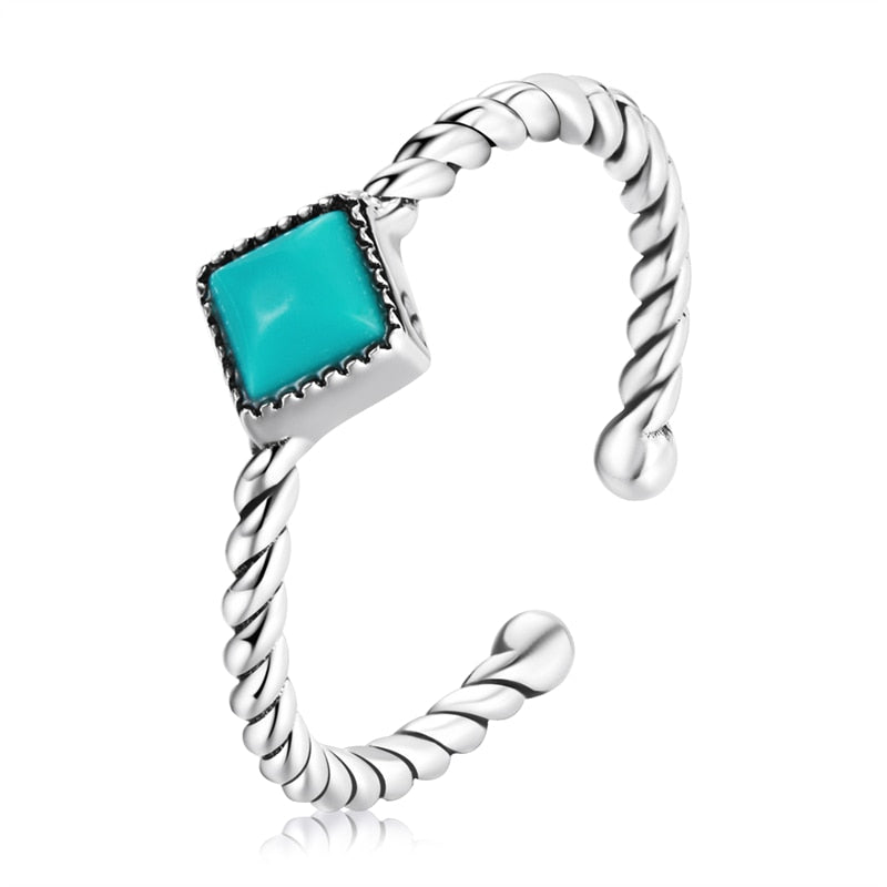 Anel Blue Stone - 100% Prata 925
