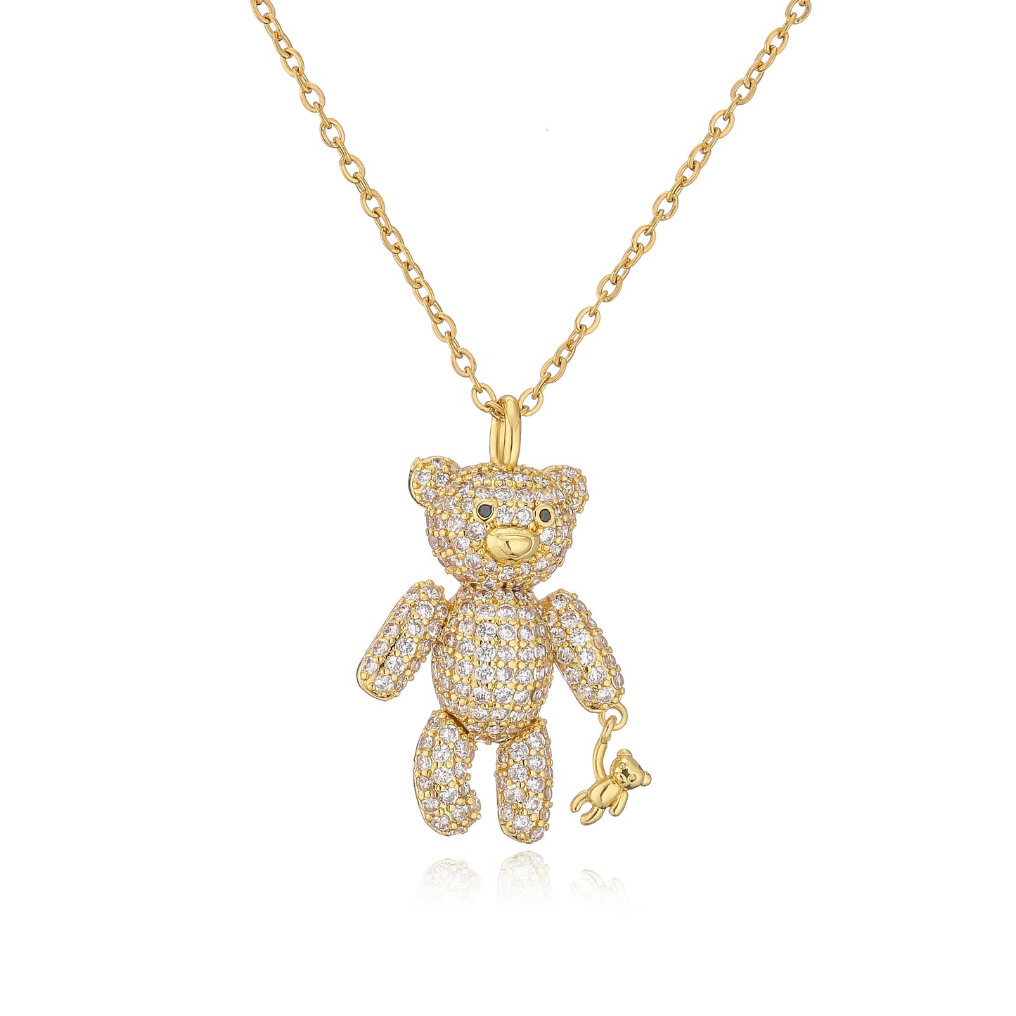 Colar Urso Teddy - Cravejado com zircônias