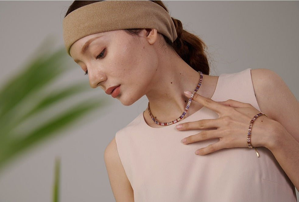 Choker Riviera Baguete - Cravejada com Zircônias