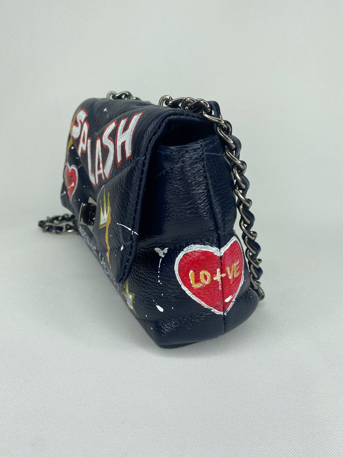Bolsa Splash Love Personalizável - 100% Couro pintado a mão