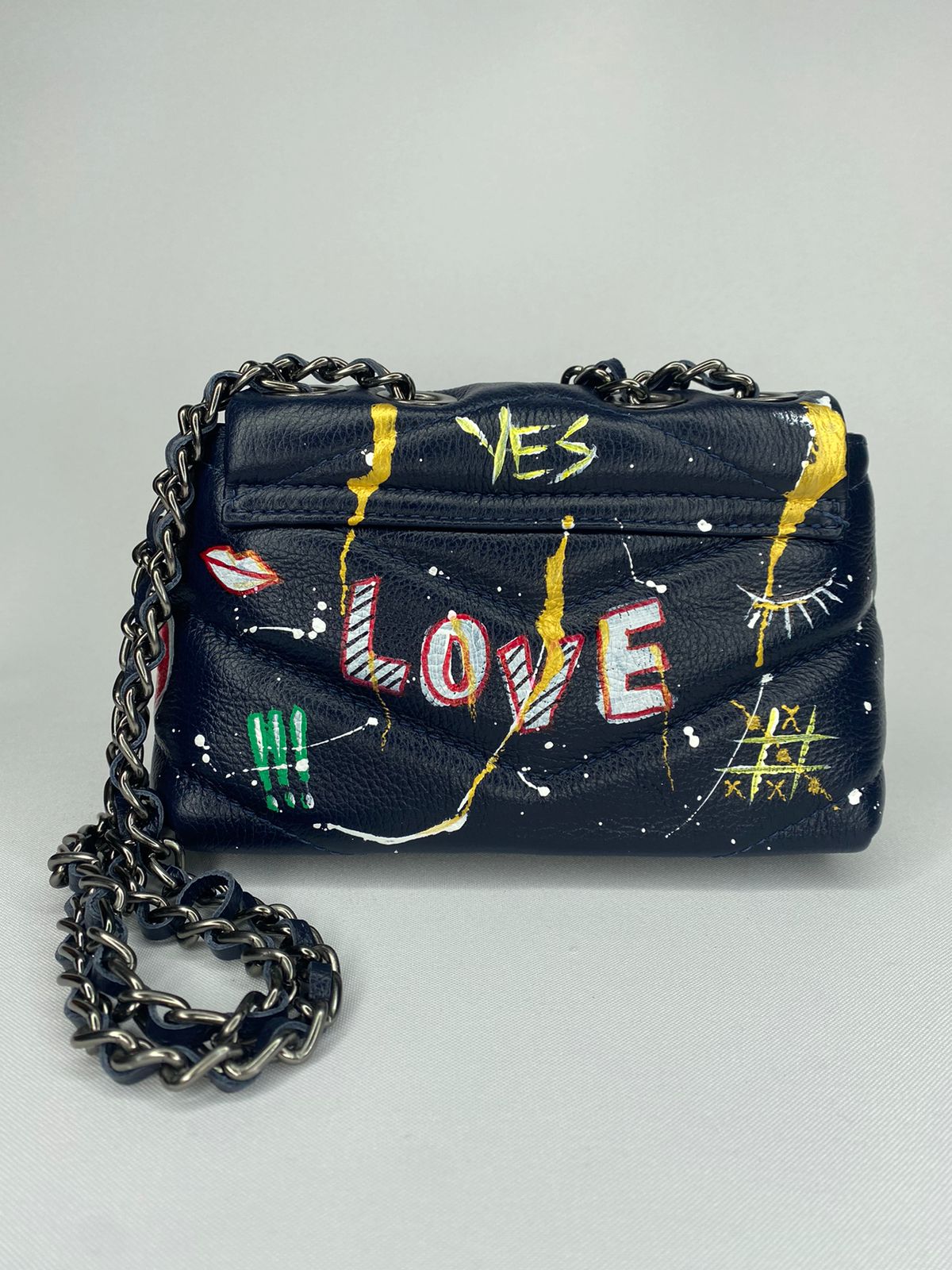 Bolsa Splash Love Personalizável - 100% Couro pintado a mão